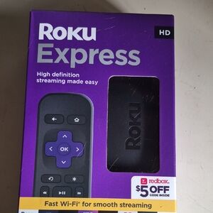 Roku Express HD Streaming Device in Purple Box